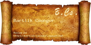 Bartlik Csongor névjegykártya